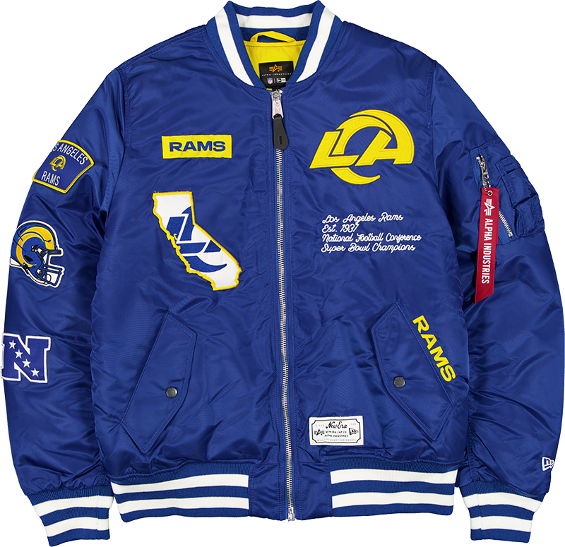 Alpha Industries x Los Angeles Rams Blue MA-1 Bomber Jacket