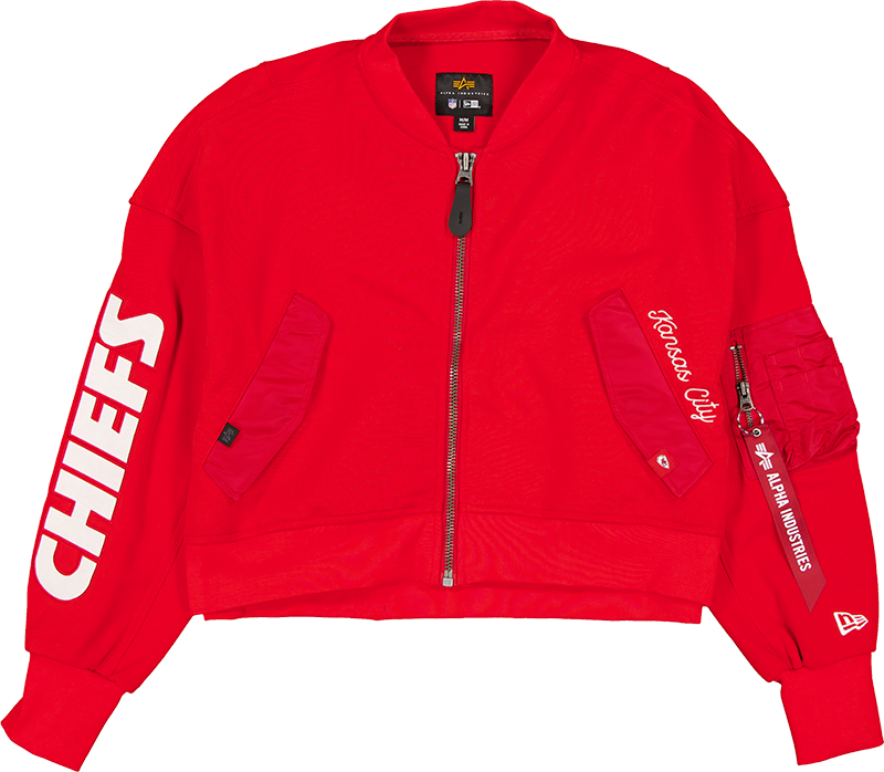 Alpha Industries x Kansas City Chiefs Red Women's Full Zip Cropped Fleece Jacket