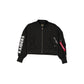 Alpha Industries x Las Vegas Raiders Black Women's Full Zip Cropped Fleece Jacket
