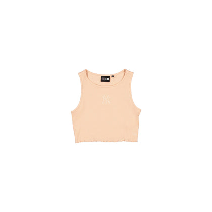 New York Yankees Tonel Cropped Rib Pastel Pink Women's Tank Top