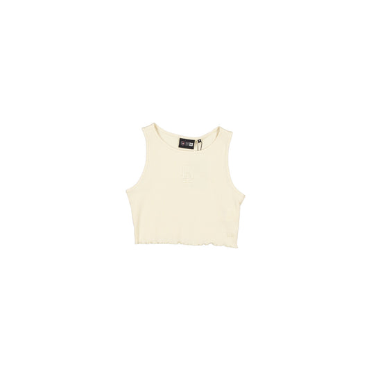Los Angeles Dodgers Tonel Cropped Rib Light Beige Women's Tank Top - New Era Cap