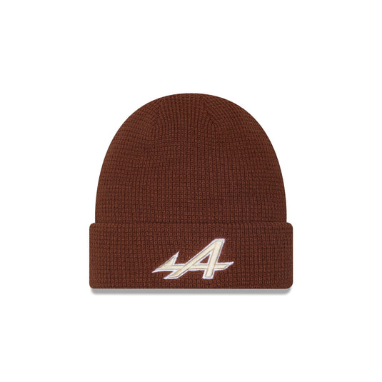 BWT Alpine F1 Team Deep Auburn Waffle Cuff Knit Beanie - New Era Cap