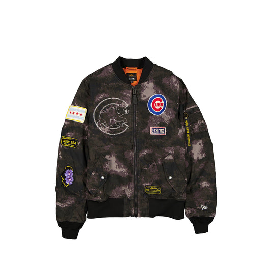 Alpha Industries x Chicago Cubs Black Camo MA-1 Bomber Jacket - New Era Cap