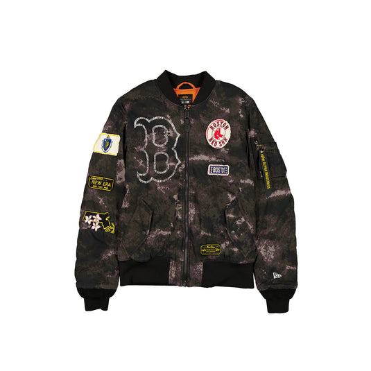 Alpha Industries x Boston Red Sox Black Camo MA-1 Bomber Jacket - New Era Cap