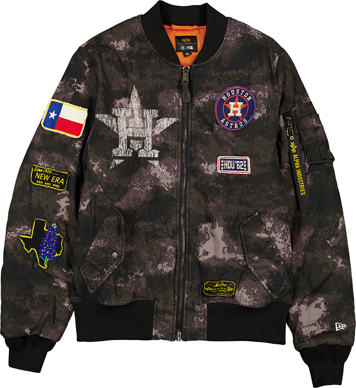Alpha Industries x Houston Astros Black Camo MA-1 Bomber Jacket