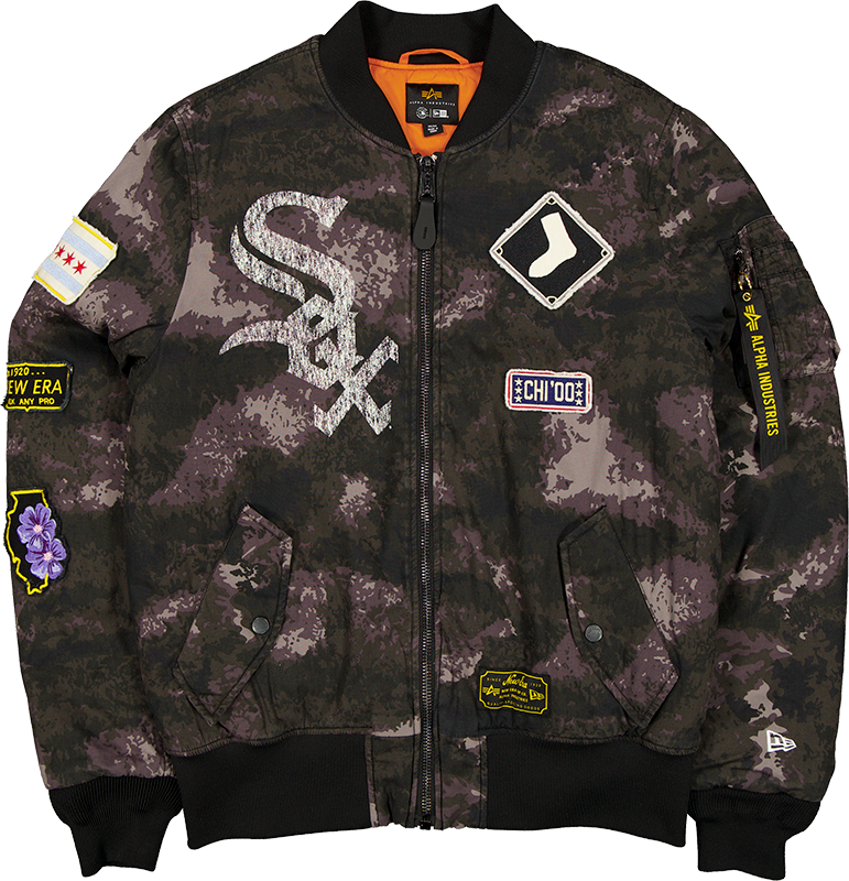 Alpha Industries x Chicago White Sox Black Camo MA-1 Bomber Jacket