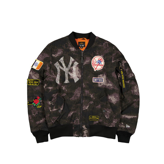 Alpha Industries x New York Yankees Black Camo MA-1 Bomber Jacket - New Era Cap