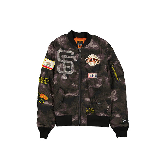 Alpha Industries x San Francisco Giants Black Camo MA-1 Bomber Jacket - New Era Cap