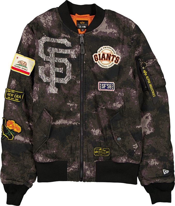 Alpha Industries x San Francisco Giants Black Camo MA-1 Bomber Jacket