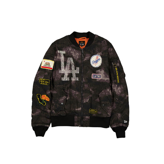 Alpha Industries x Los Angeles Dodgers Black Camo MA-1 Bomber Jacket - New Era Cap