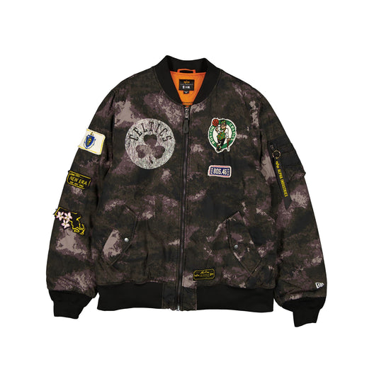 Alpha Industries x Boston Celtics Black Camo MA-1 Bomber Jacket - New Era Cap