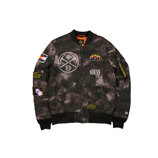 Alpha Industries x Denver Nuggets Black Camo MA-1 Bomber Jacket - New Era Cap