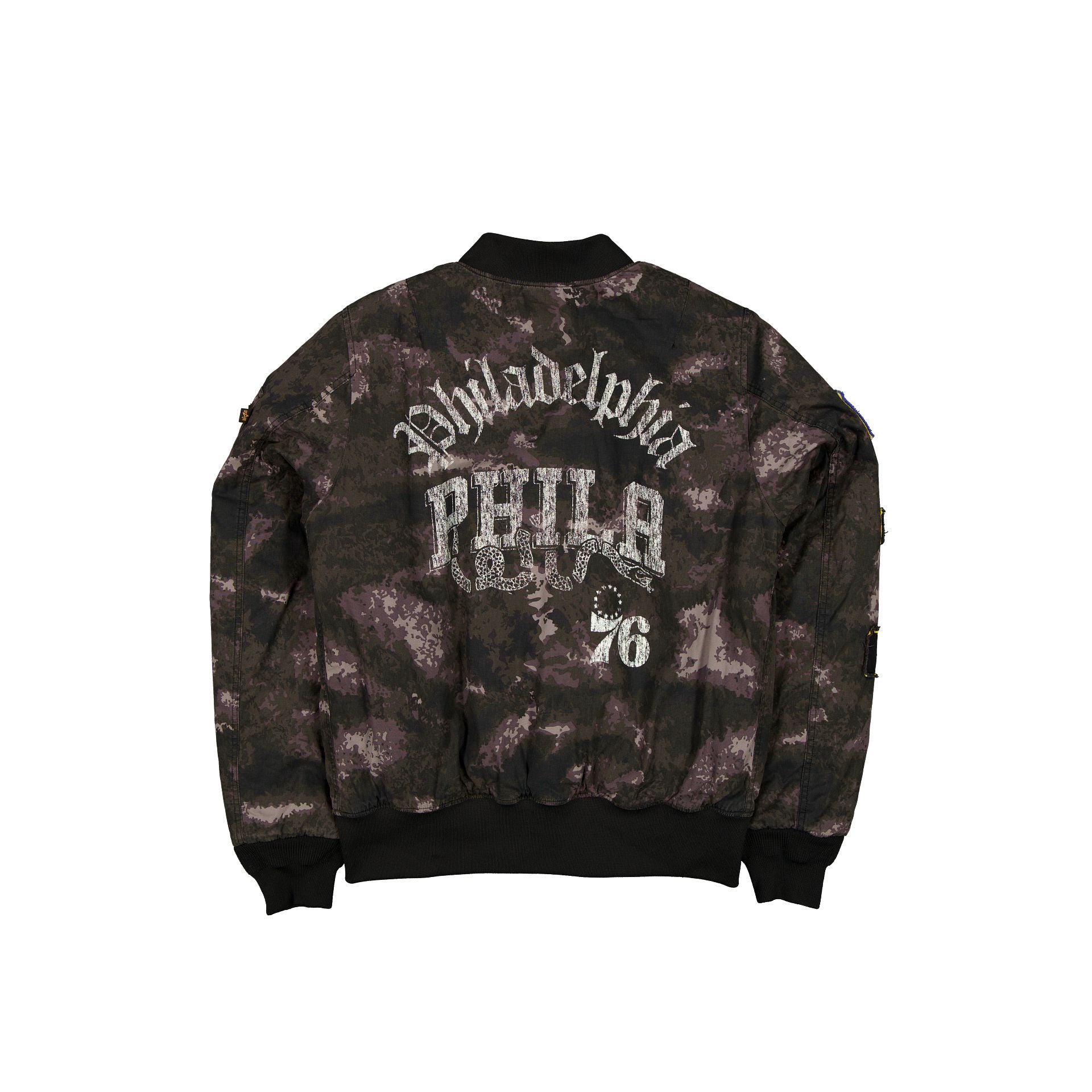 Alpha Industries x Philadelphia 76ers Black Camo MA-1 Bomber
