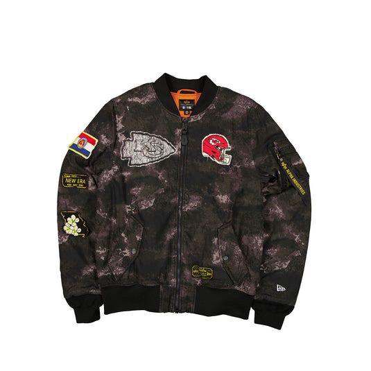Alpha Industries x Kansas City Chiefs Black Camo MA-1 Bomber Jacket - New Era Cap