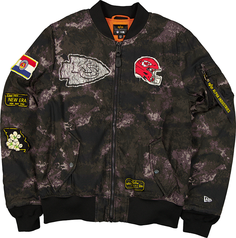 Alpha Industries x Kansas City Chiefs Black Camo MA-1 Bomber Jacket