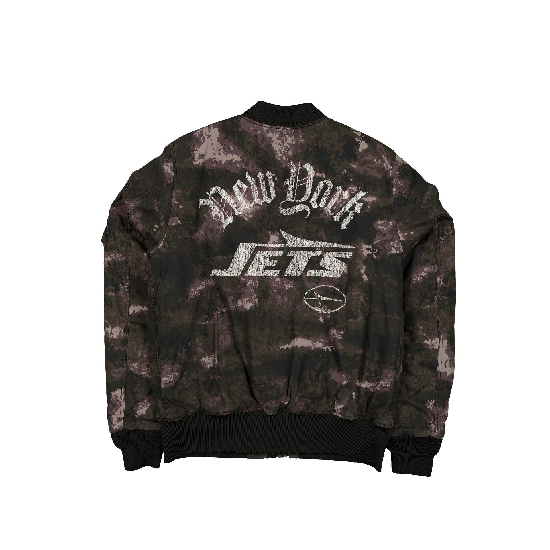 Alpha Industries x New York Jets Black Camo MA-1 Bomber