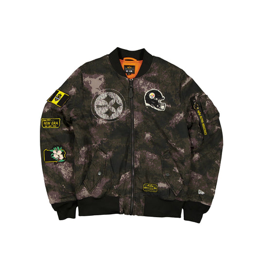Alpha Industries x Pittsburgh Steelers Black Camo MA-1 Bomber Jacket - New Era Cap