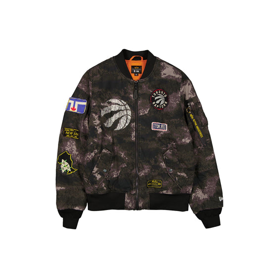 Alpha Industries x Toronto Raptors Black Camo MA-1 Bomber Jacket - New Era Cap