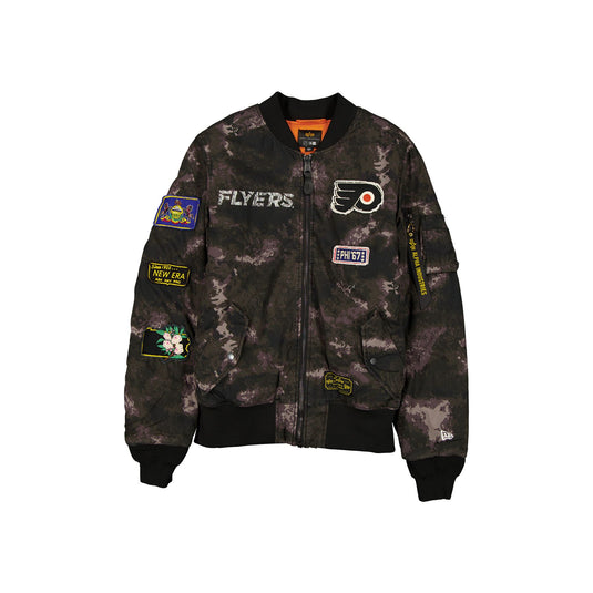 Alpha Industries x Philadelphia Flyers Black Camo MA-1 Bomber Jacket - New Era Cap