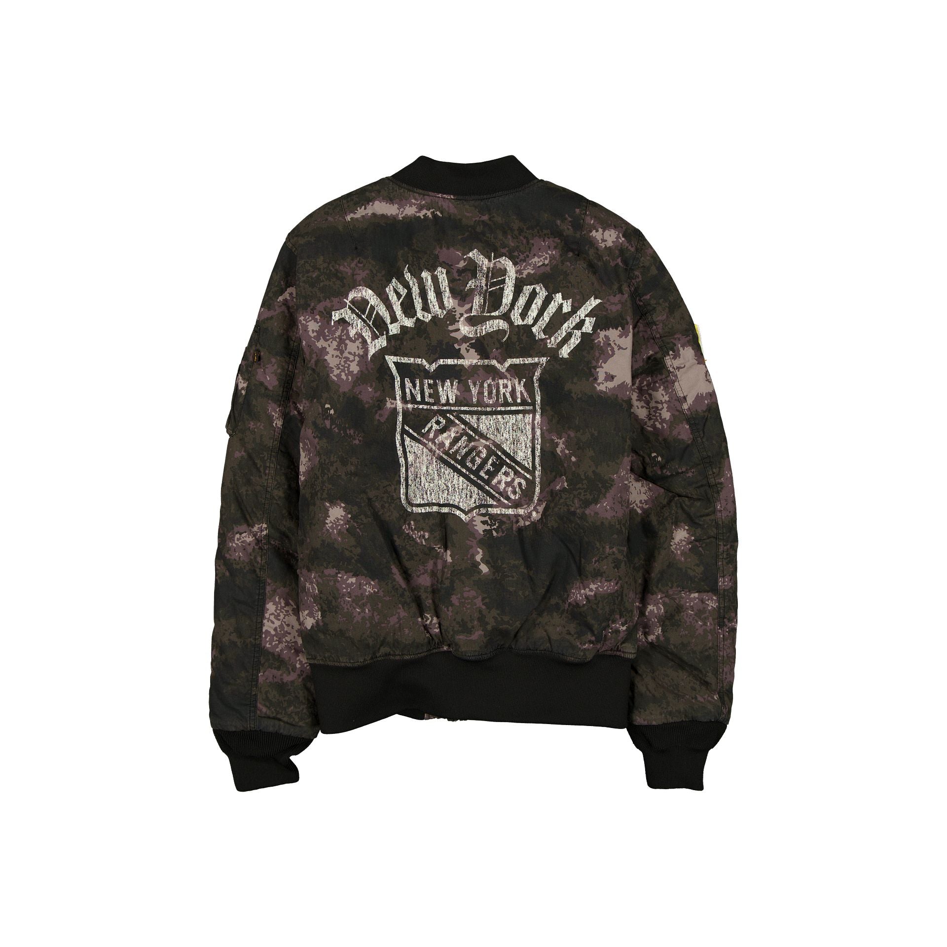 Alpha Industries x New York Rangers Black Camo MA-1 Bomber