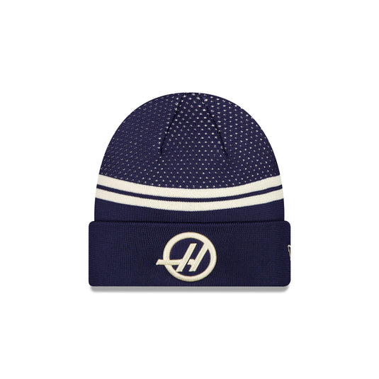 MoneyGram Haas F1 Team Light Navy Cuff Knit Beanie - New Era Cap