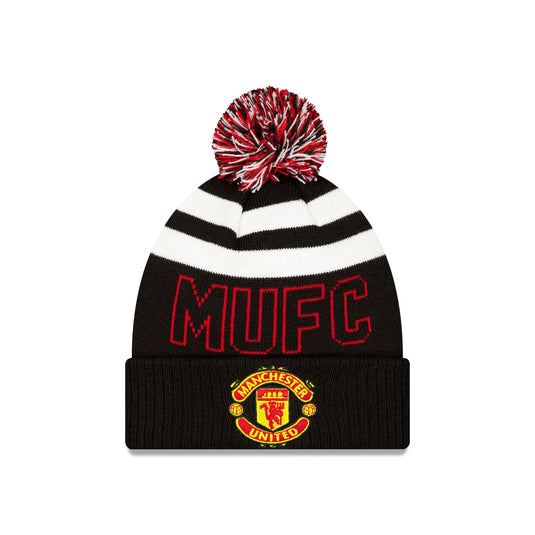 Manchester United FC Black Sport Pom Knit Hat - New Era Cap