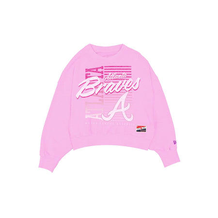 Atlanta Braves Throwback Women's Washed Pink Crewneck