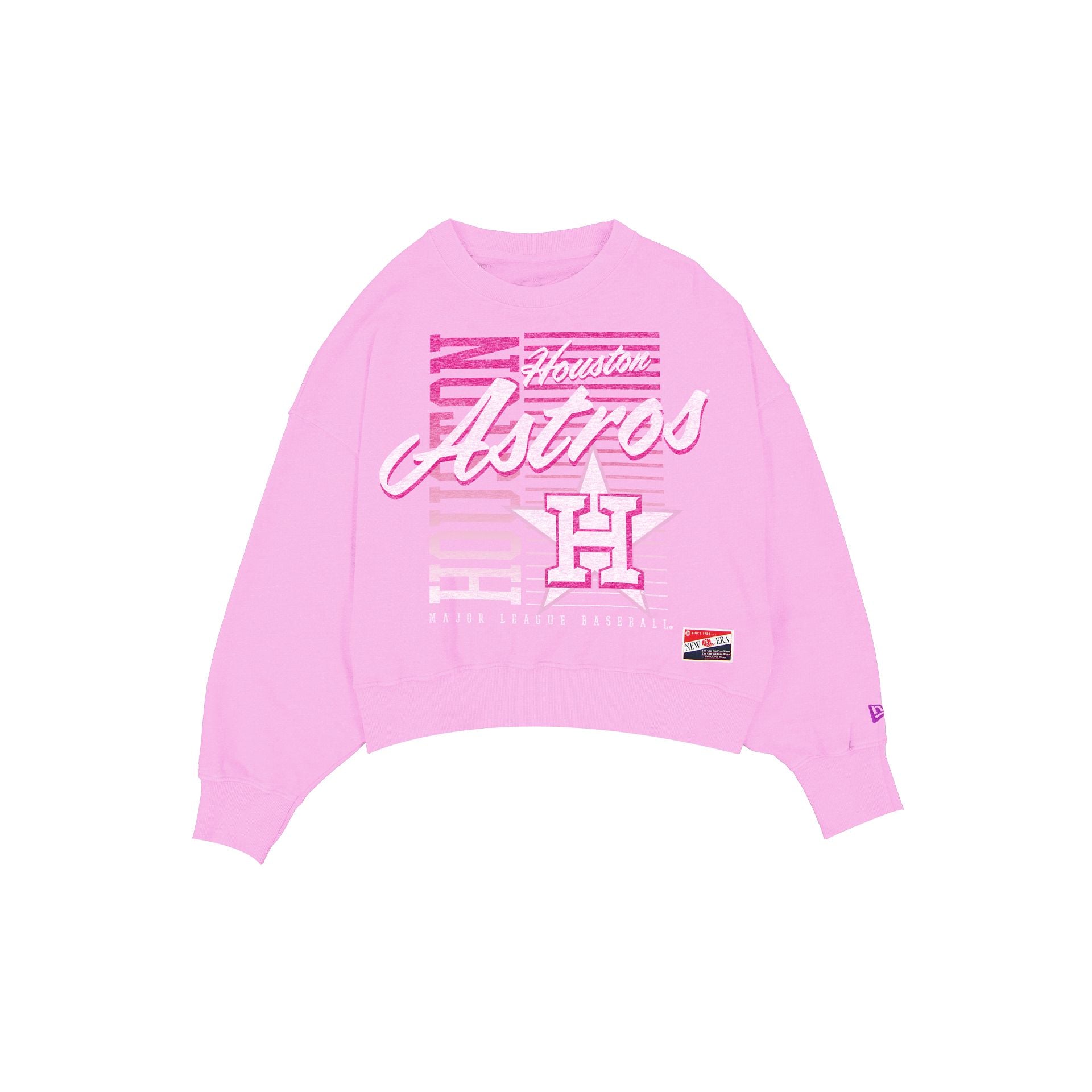 Houston Astros Throwback Women's Washed Pink Crewneck