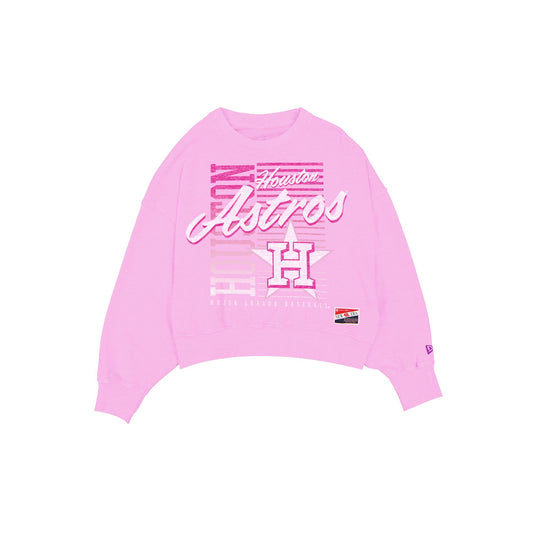 Houston Astros Throwback Women's Washed Pink Crewneck - New Era Cap