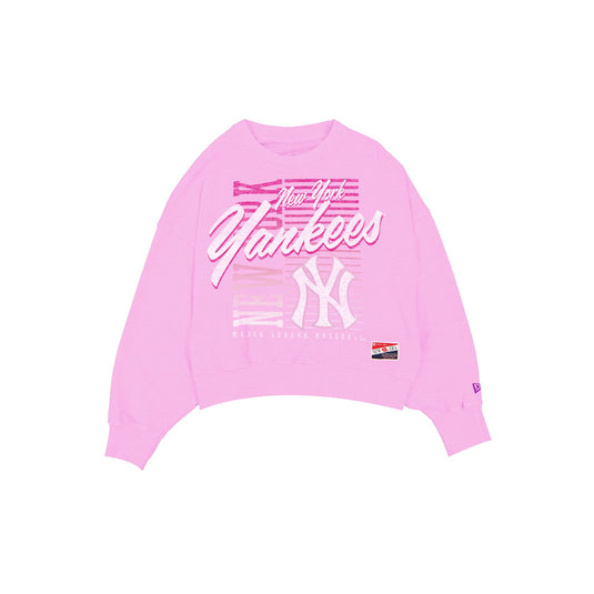 New York Yankees Throwback Women's Washed Pink Crewneck - New Era Cap