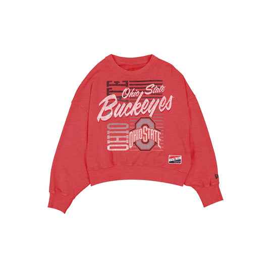 Ohio State Buckeyes Throwback Women's Washed Crewneck - New Era Cap