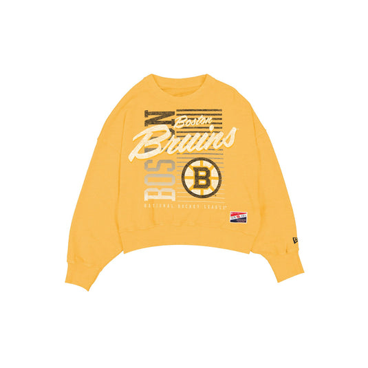Boston Bruins Throwback Women's Washed Crewneck - New Era Cap