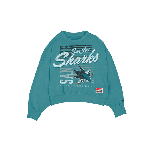 San Jose Sharks Throwback Women's Washed Crewneck - New Era Cap