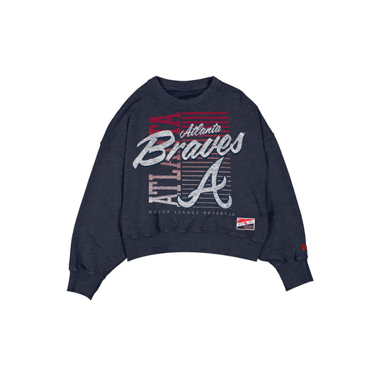 Atlanta Braves Throwback Women's Washed Crewneck - New Era Cap