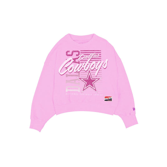Dallas Cowboys Throwback Women's Washed Pink Crewneck - New Era Cap