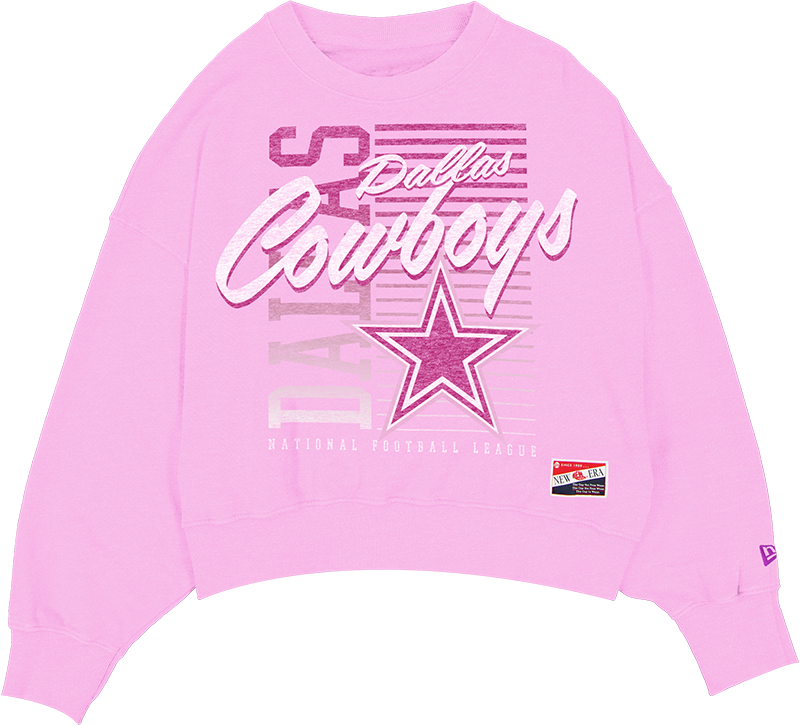 Dallas Cowboys Throwback Women's Washed Pink Crewneck