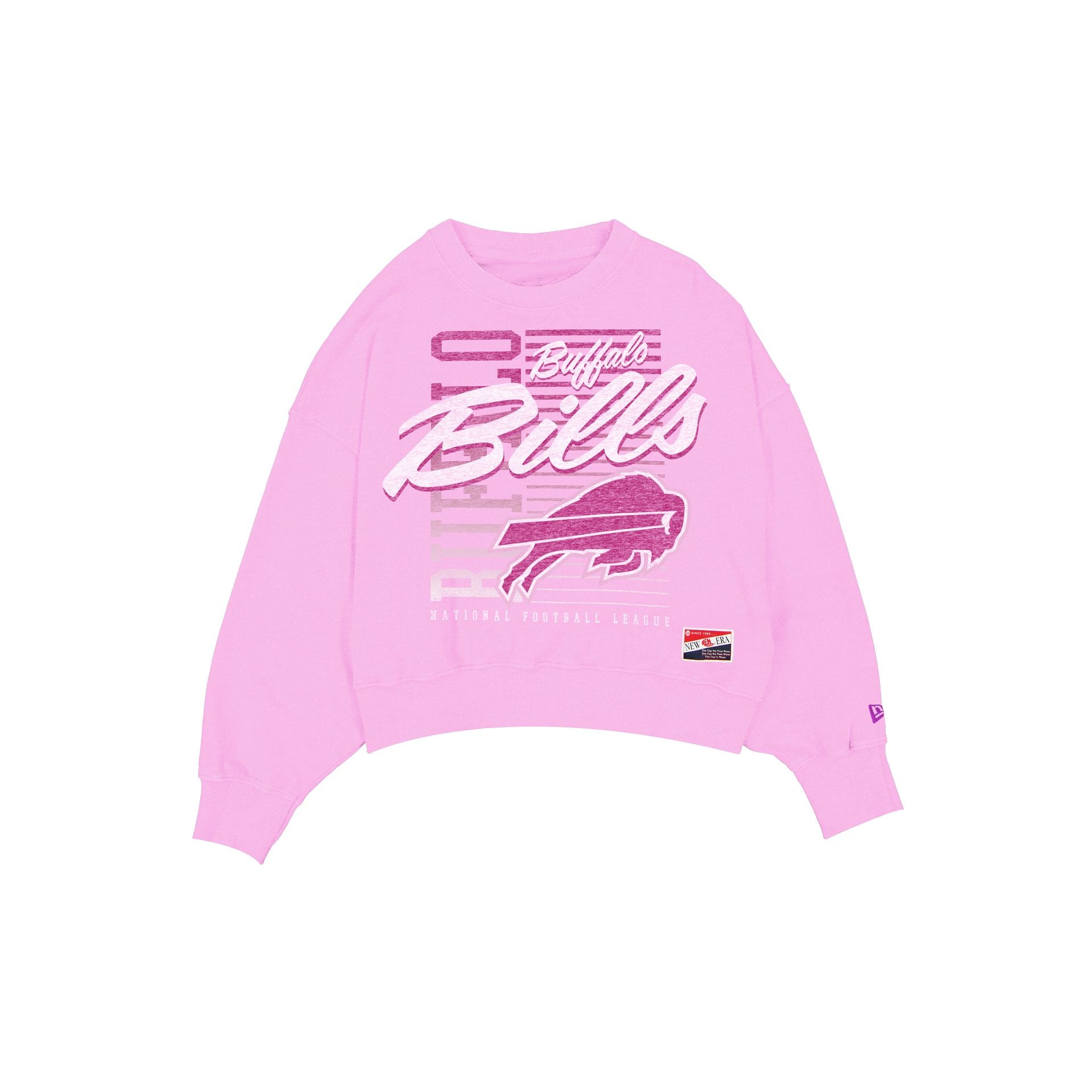 Buffalo Bills Throwback Women's Washed Pink Crewneck