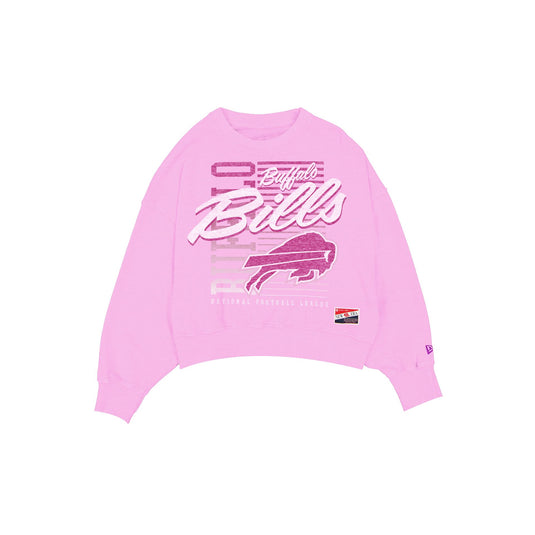 Buffalo Bills Throwback Women's Washed Pink Crewneck - New Era Cap