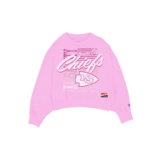 Kansas City Chiefs Throwback Women's Washed Pink Crewneck - New Era Cap