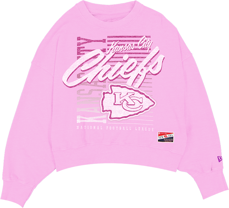 Kansas City Chiefs Throwback Women's Washed Pink Crewneck