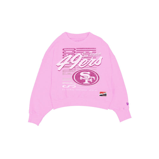 San Francisco 49ers Throwback Women's Washed Pink Crewneck - New Era Cap