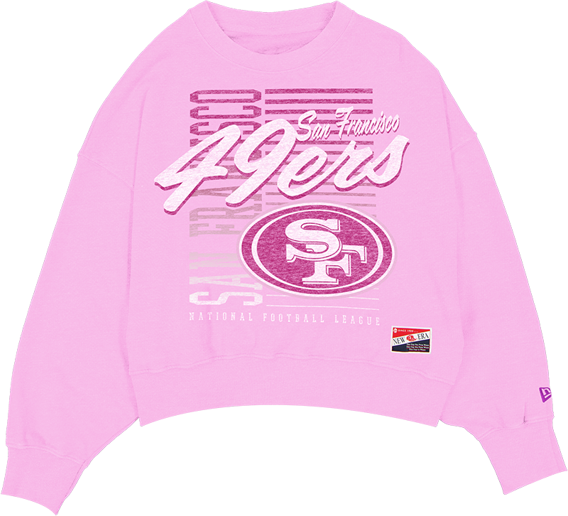 San Francisco 49ers Throwback Women's Washed Pink Crewneck