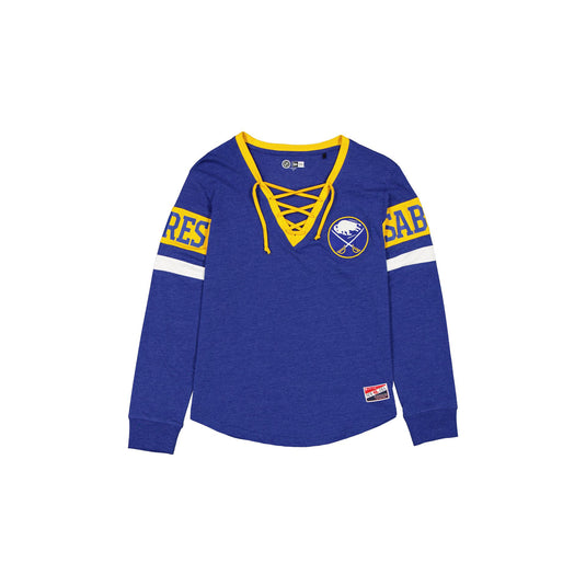 Buffalo Sabres Throwback Women's V-Neck Long-Sleeve T-Shirt - New Era Cap