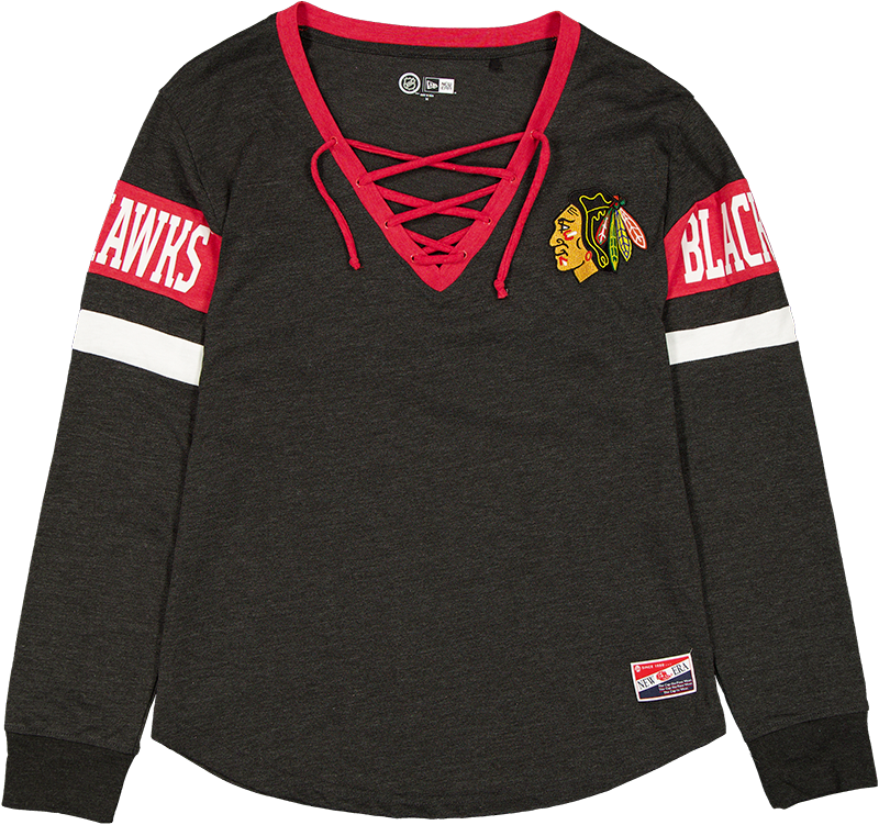 Chicago Blackhawks Throwback Women's V-Neck Long-Sleeve T-Shirt