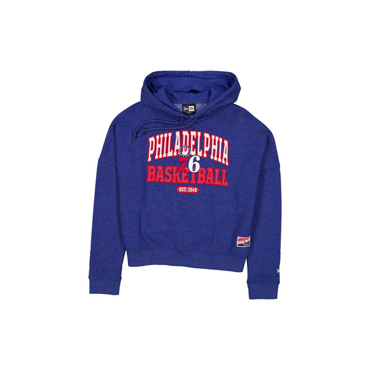 Philadelphia 76ers Throwback Women's Glitter Hoodie - New Era Cap