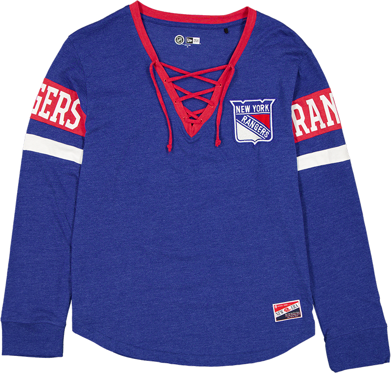 New York Rangers Throwback Women's V-Neck Long-Sleeve T-Shirt