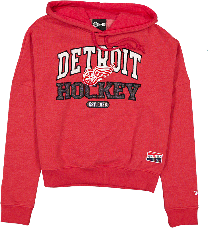 Detroit Red Wings Throwback Women's Glitter Hoodie