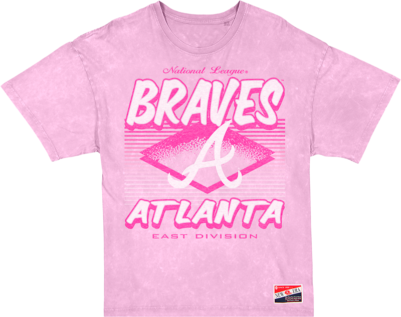 Atlanta Braves Throwback Women's Pink T-Shirt