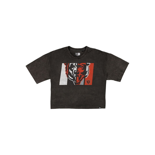 Chicago Bears Sport Night Black Cropped Women's T-Shirt - New Era Cap