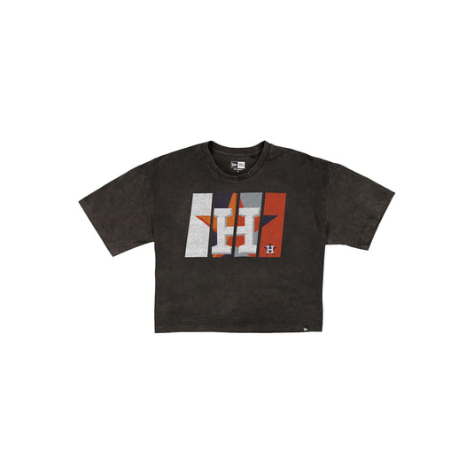 Houston Astros Sport Night Black Cropped Women's T-Shirt - New Era Cap